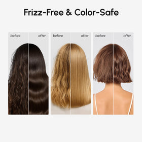 MAREE before and after image showing reduced frizz and smoother finish benefit