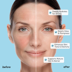 MAREE closeup label highlighting niacinamide, collagen, hyaluronic acid