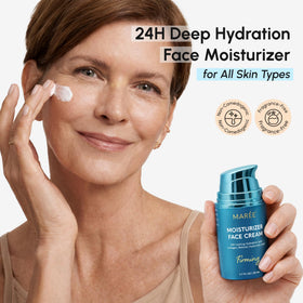 MAREE cream texture close-up highlighting smooth, hydrating consistency