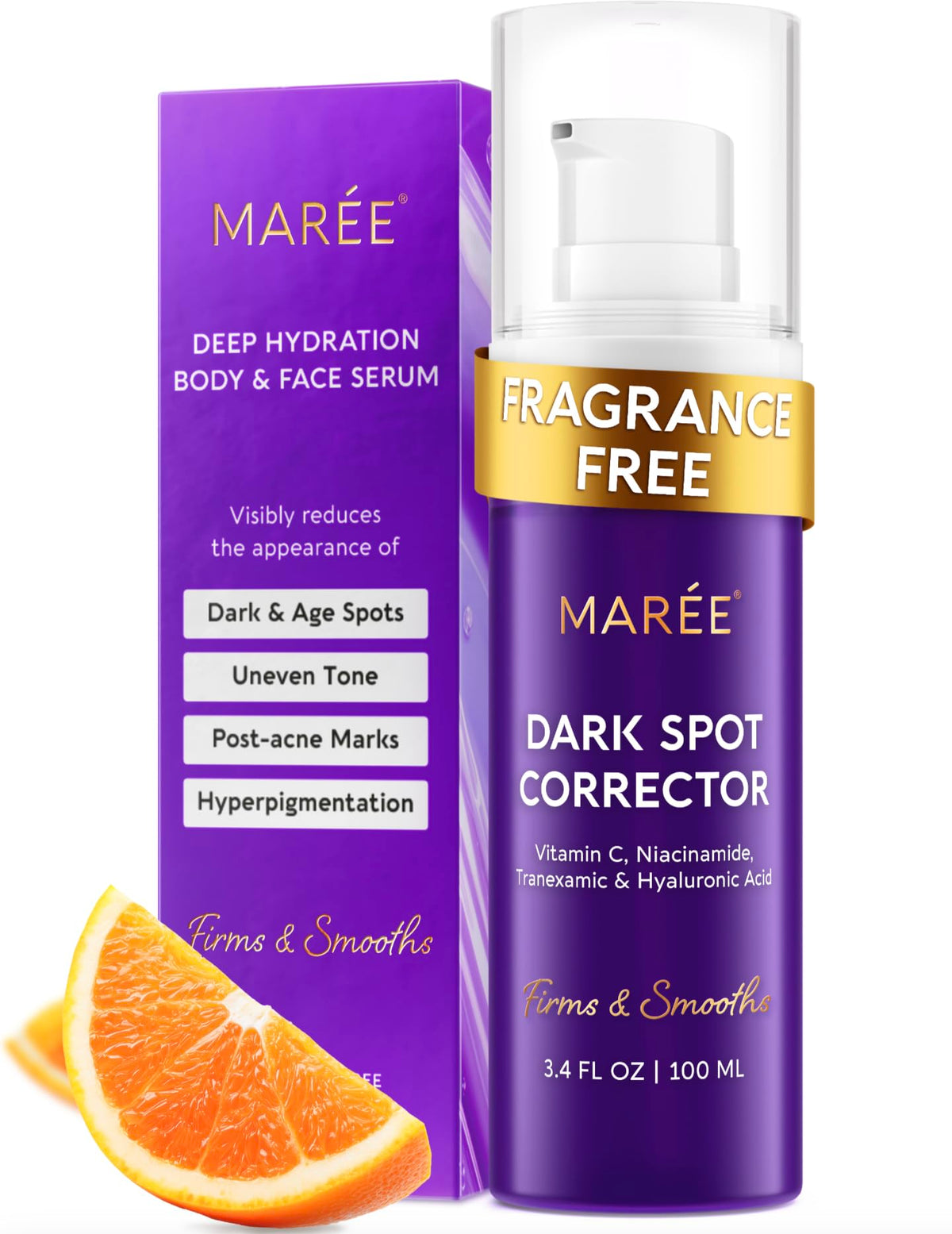 MAREE front bottle view highlighting product label and benefits