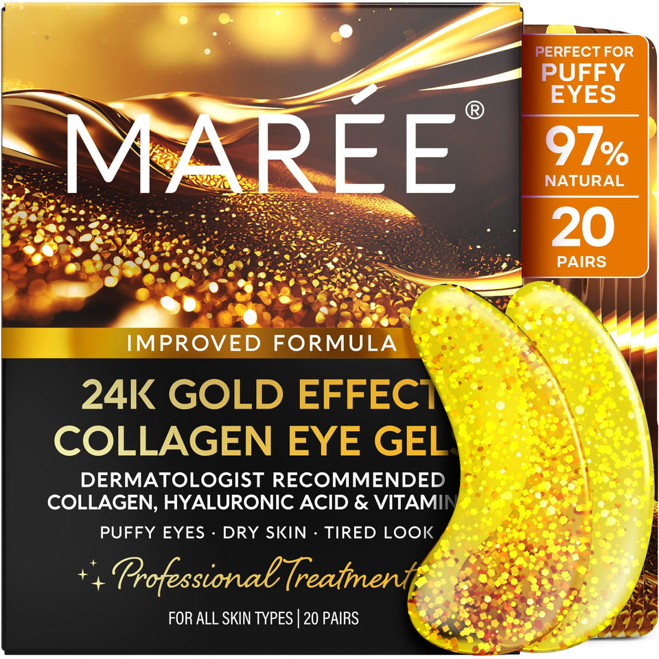 MAREE front packaging showing gold eye gels and benefits