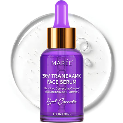 MAREE front packaging showing tranexamic serum and brightening benefit
