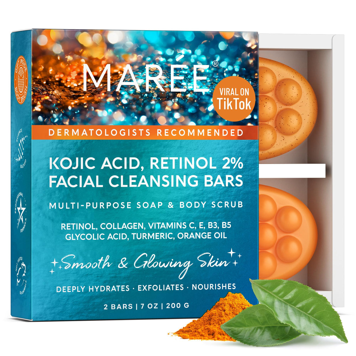 MAREE front packaging showing two bars and product benefits