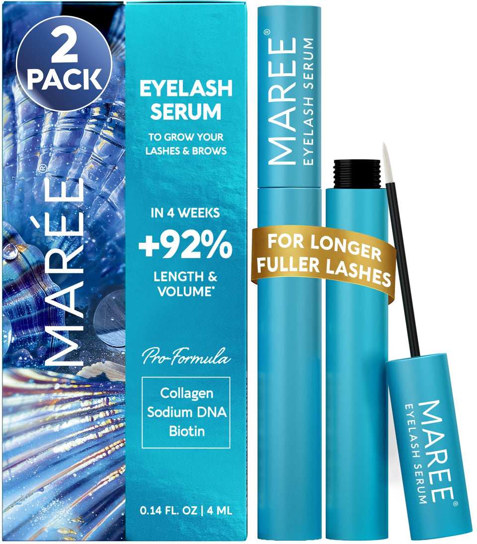 MAREE front packaging showing two serum tubes and benefits