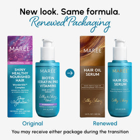 MAREE argan and keratin close-up showing key ingredients for shine and smoothing benefits