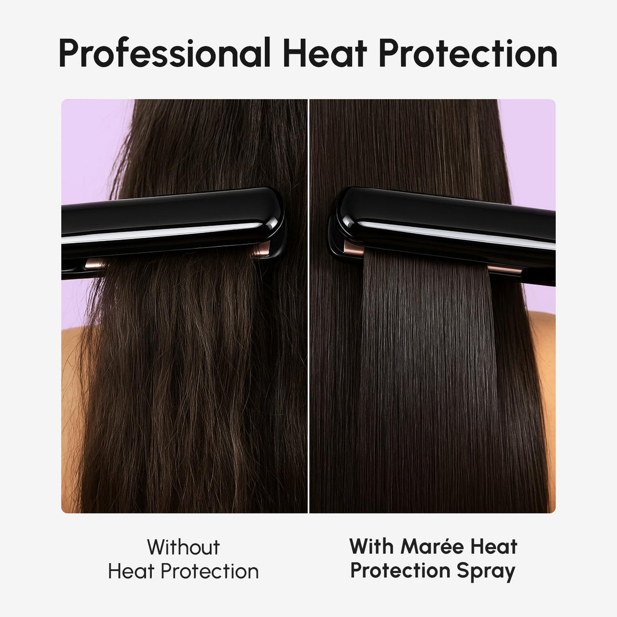 MAREE ingredients shot with keratin, collagen and argan oil highlighting smoothing benefit