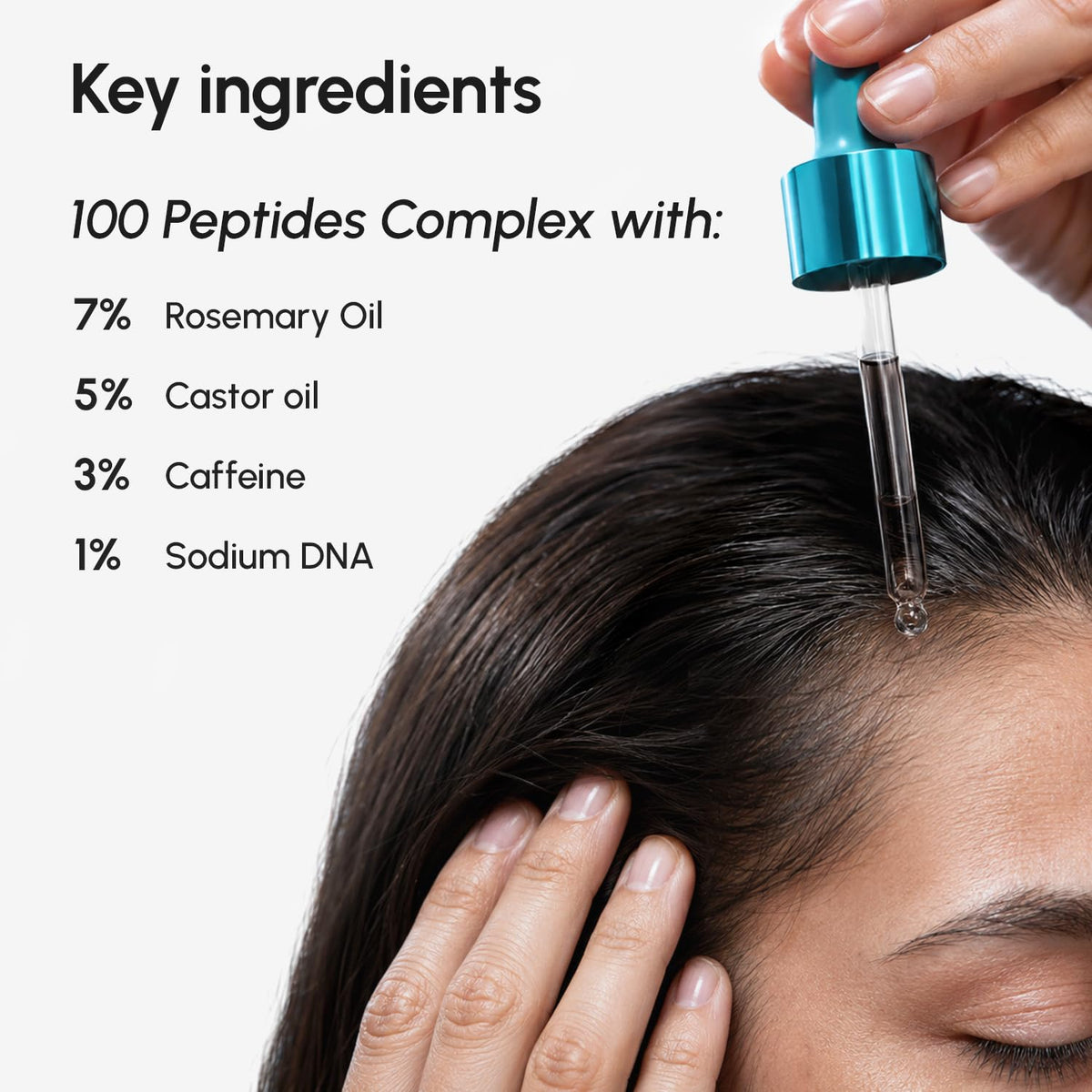 MAREE key ingredients rosemary castor oil and caffeine arranged, nourishing benefit