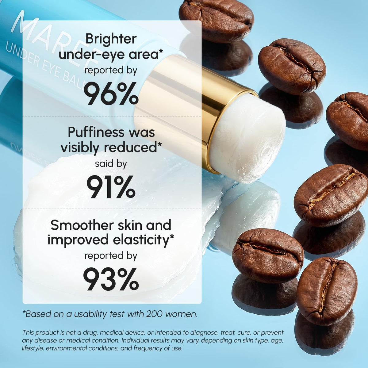 MAREE label and ingredients close-up showing active retinol and caffeine benefits