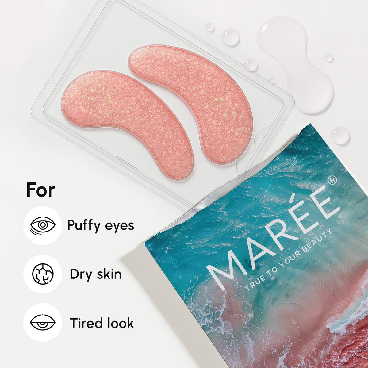 MAREE packaging label close-up showing ingredient list and usage guidance