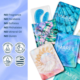 MAREE on bathroom vanity implying at-home spa and self-care benefit