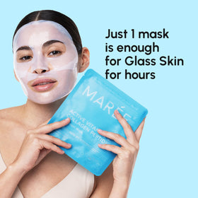 MAREE mask held in hand to show size and easy, precise facial fit