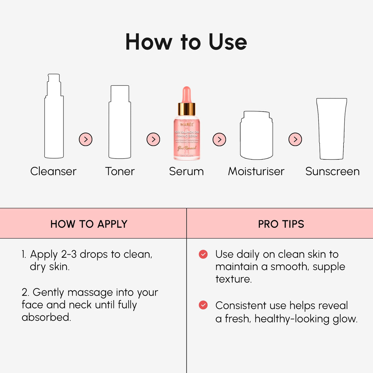 MAREE PDRN serum on bathroom vanity in lifestyle setting for daily routine use