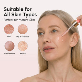 MAREE PDRN serum scale next to hand showing compact glass bottle for travel