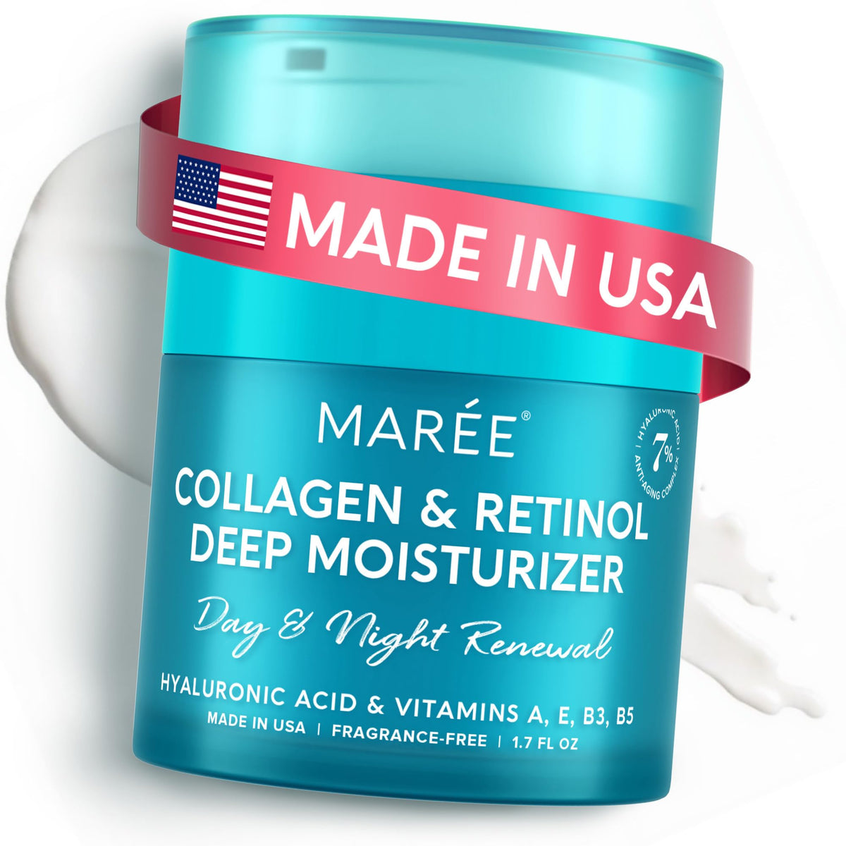 MAREE cream jar front view showing clean packaging and daily use benefit