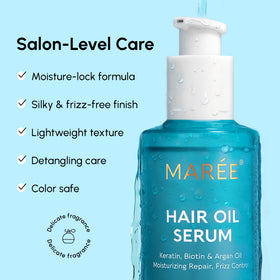 MAREE bottle held in hand to show size and travel-friendly convenience