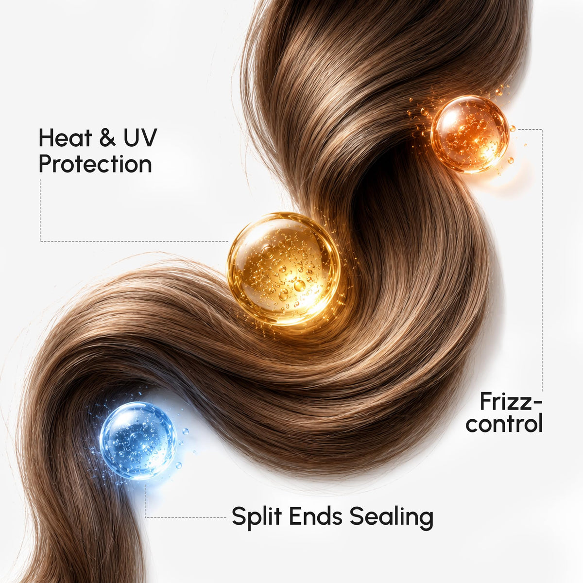 MAREE before and after hair comparison illustrating reduced frizz and improved shine
