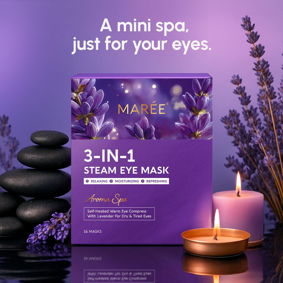 MAREE mask held in hand showing compact size for easy portability