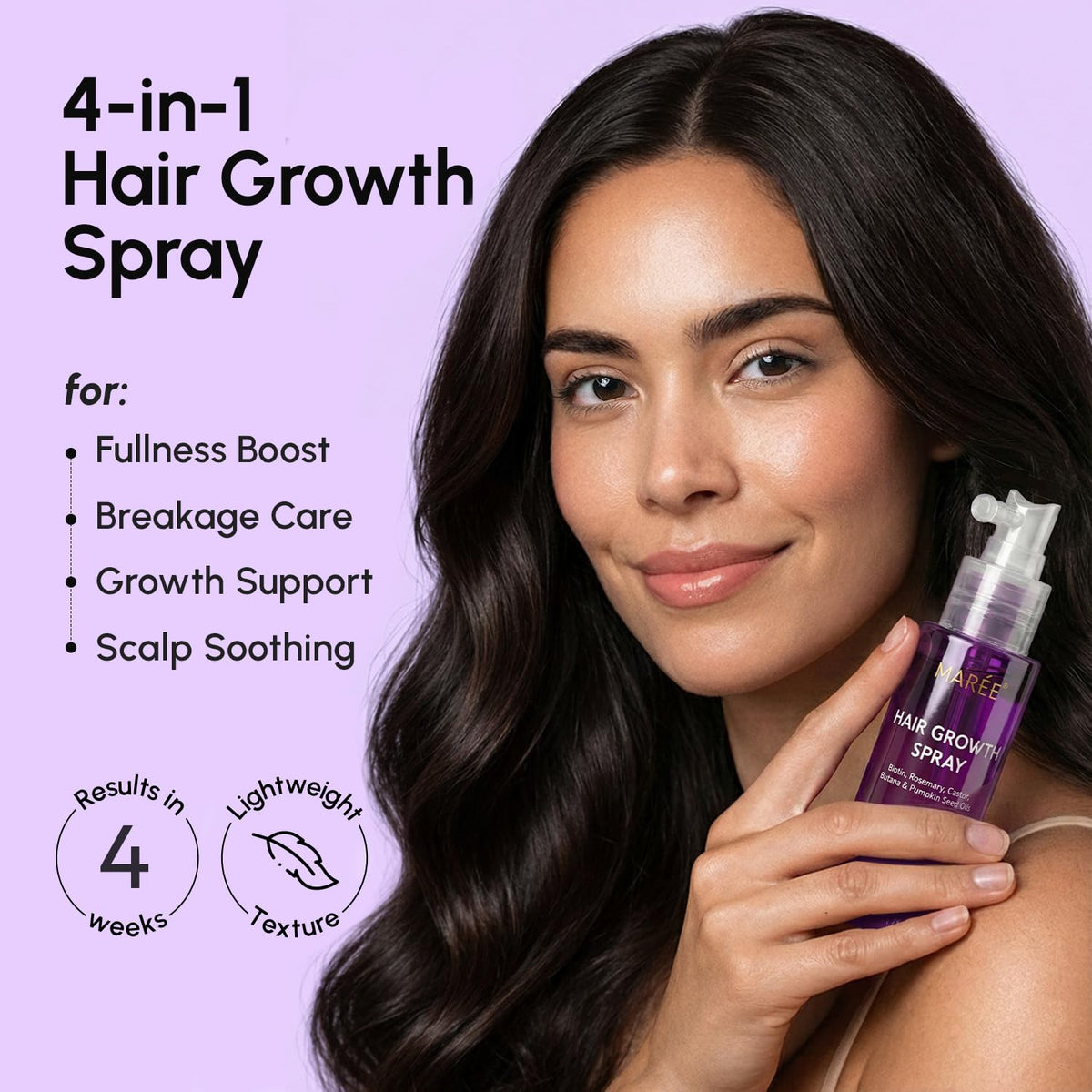 MAREE nozzle producing fine mist, allows even lightweight root coverage