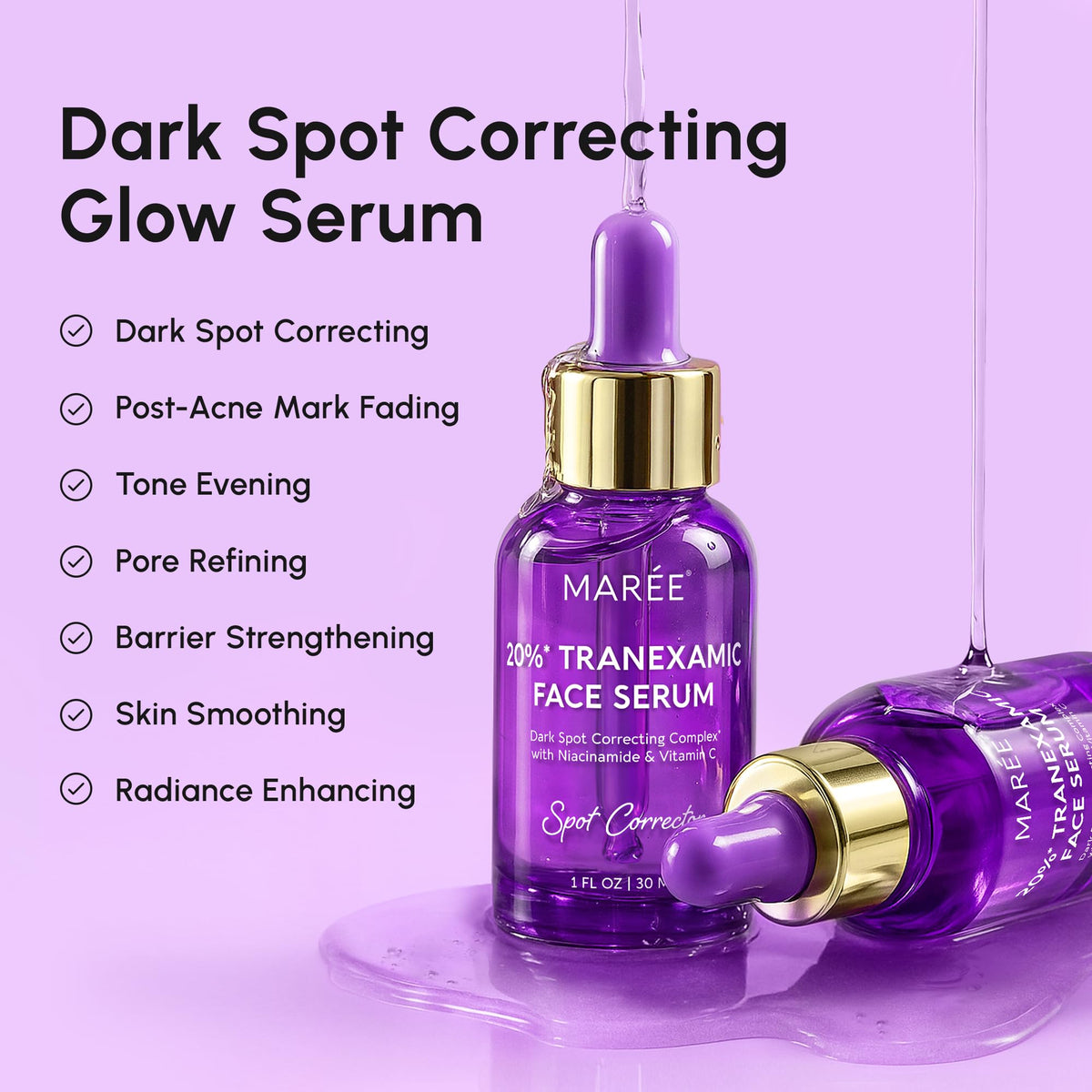 MAREE serum texture on skin demonstrating lightweight hydration