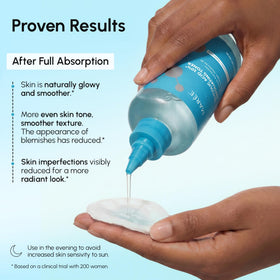 MAREE bottle placed on bath shelf among skincare, implies daily routine convenience