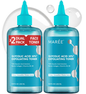 MAREE front bottle image showing label and clear glycolic toner benefit