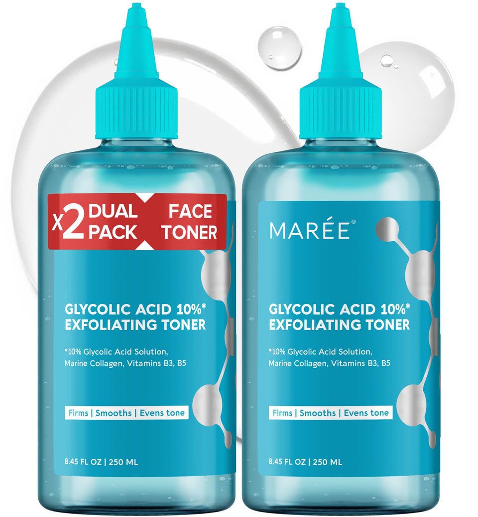 MAREE front bottle image showing label and clear glycolic toner benefit