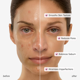 Hand applying MAREE toner to face demonstrating gentle hydration and exfoliation