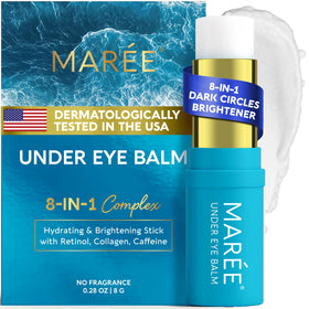 MAREE under eye stick front packaging showing compact design and convenience