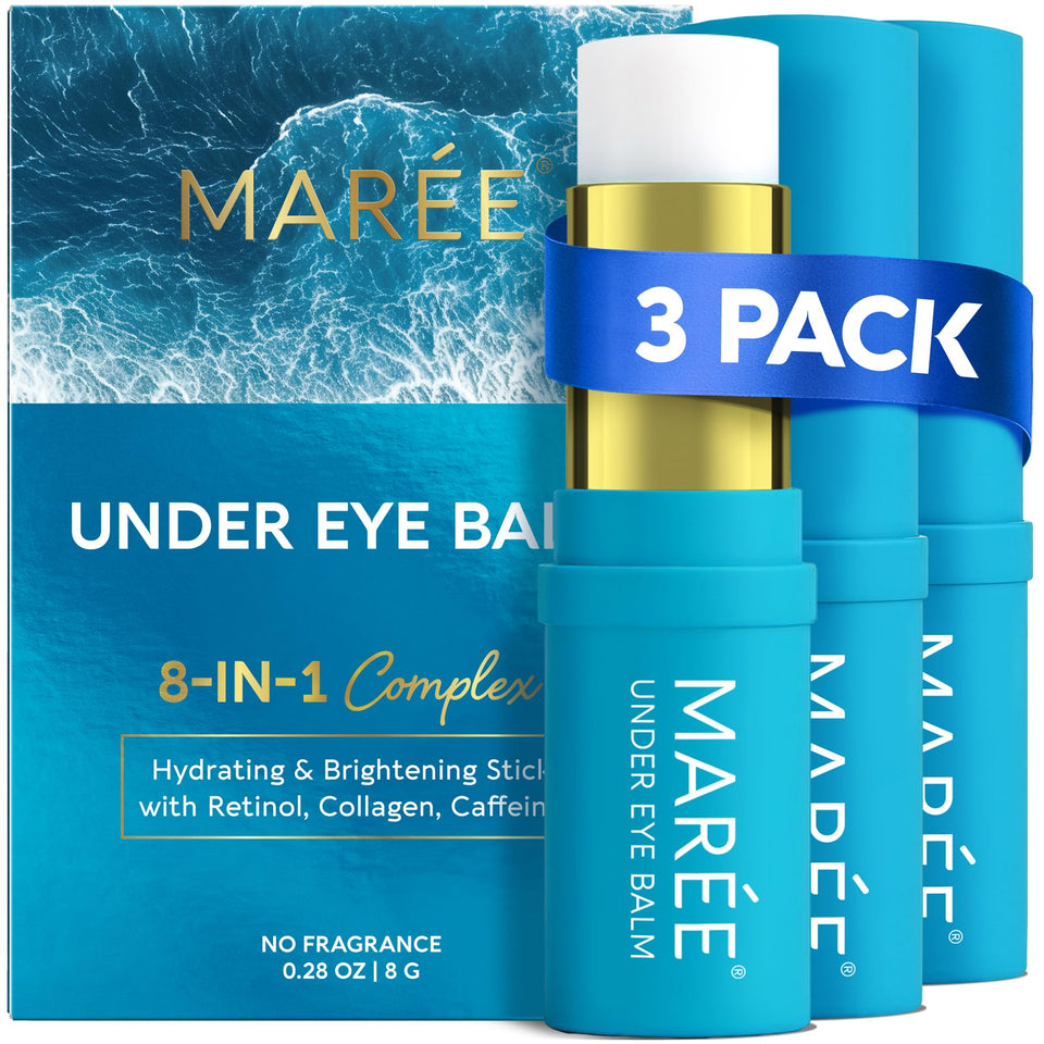 MAREE front packaging showing under eye balm stick and benefit of quick refresh