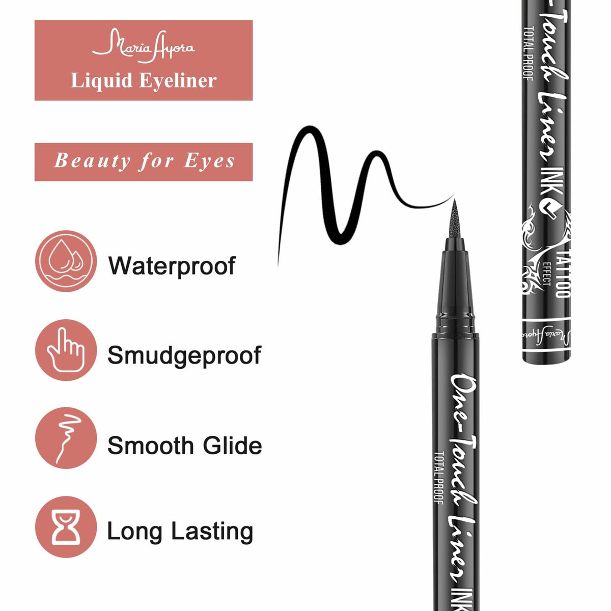 MARIA AYORA application on eye demonstrating crisp cat-eye effect