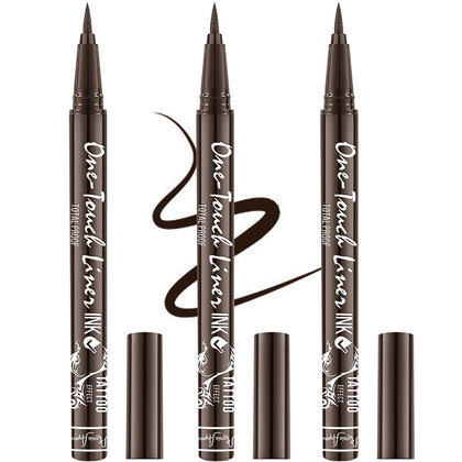 MARIA AYORA front packaging showing three dark brown pens and product branding benefit: value pack