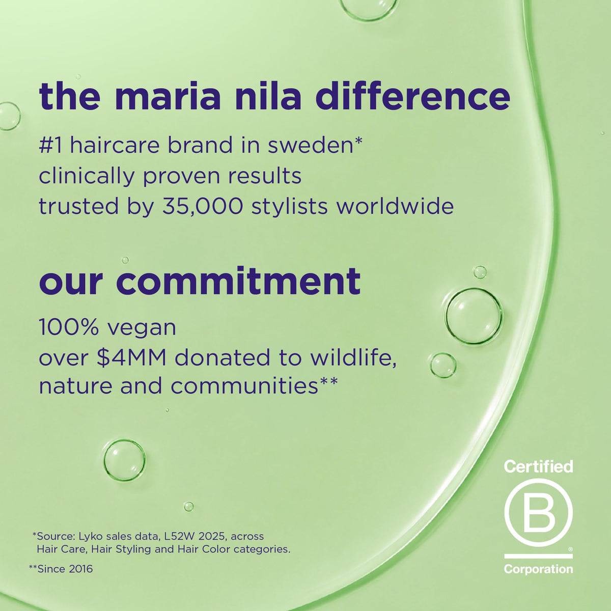 Maria Nila lifestyle shot of styled hair showcasing smoother, shinier results