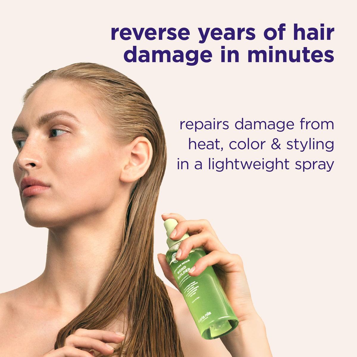 Maria Nila pump dispensing lightweight formula for easy application