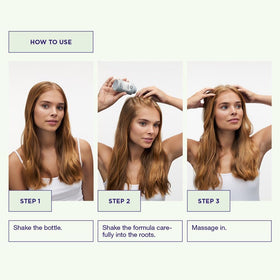Maria Nila applying powder to roots for instant oil absorption