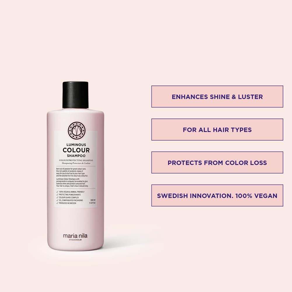 Maria Nila label closeup highlighting pomegranate and Color Guard Complex
