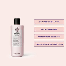 Maria Nila label closeup highlighting pomegranate and Color Guard Complex