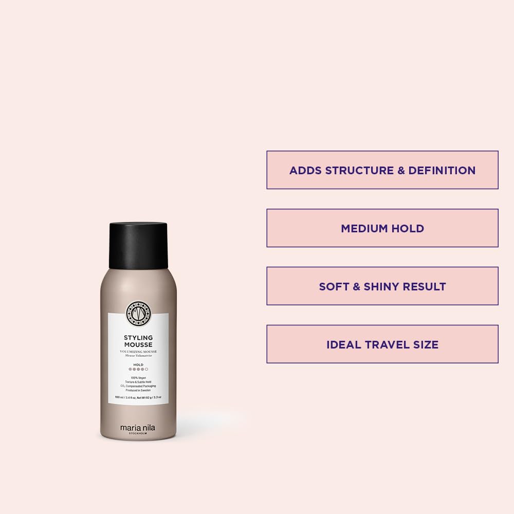 Maria Nila mousse foam texture closeup demonstrating airy hold and no-stick finish