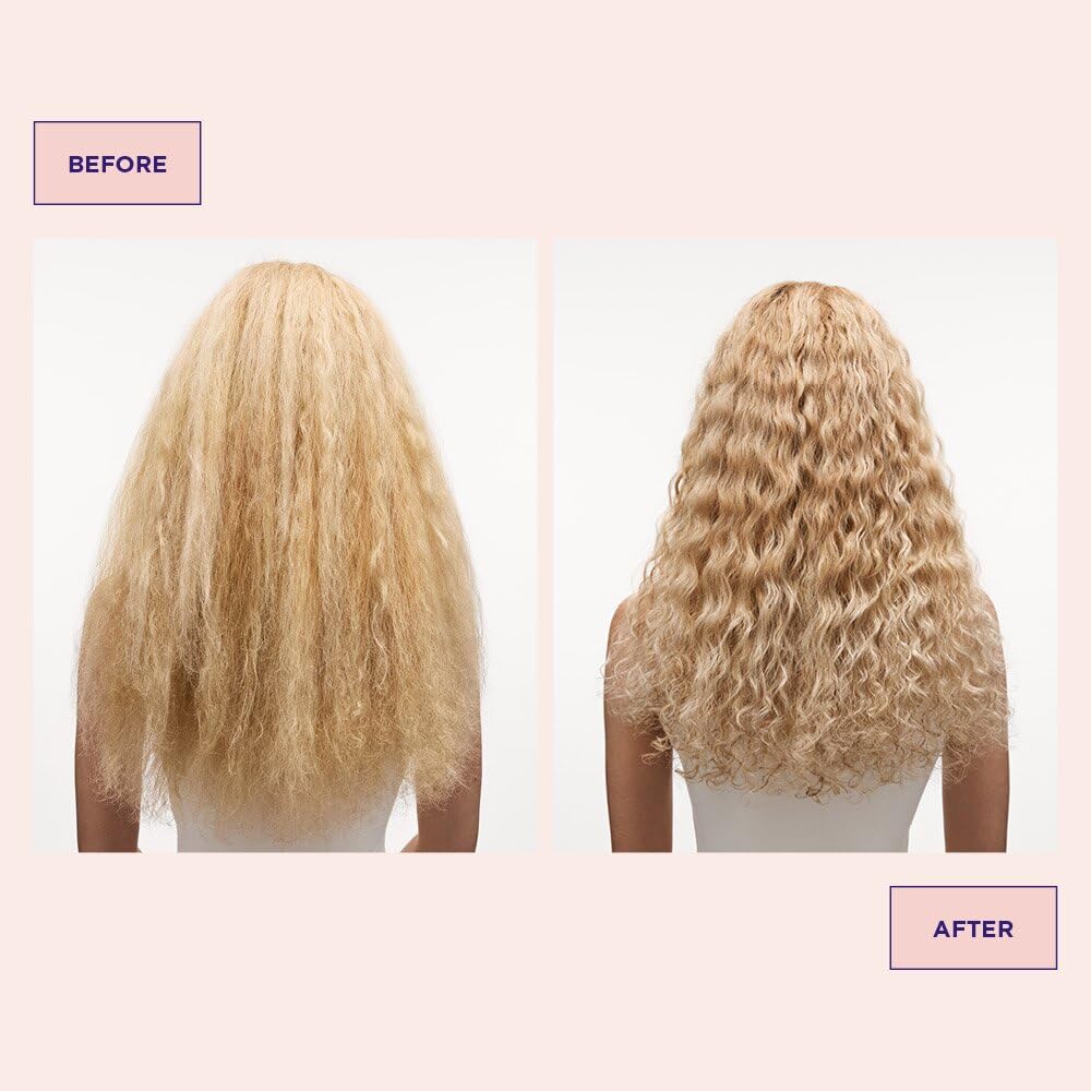 Maria Nila before and after on blonde hair showing cooler tones