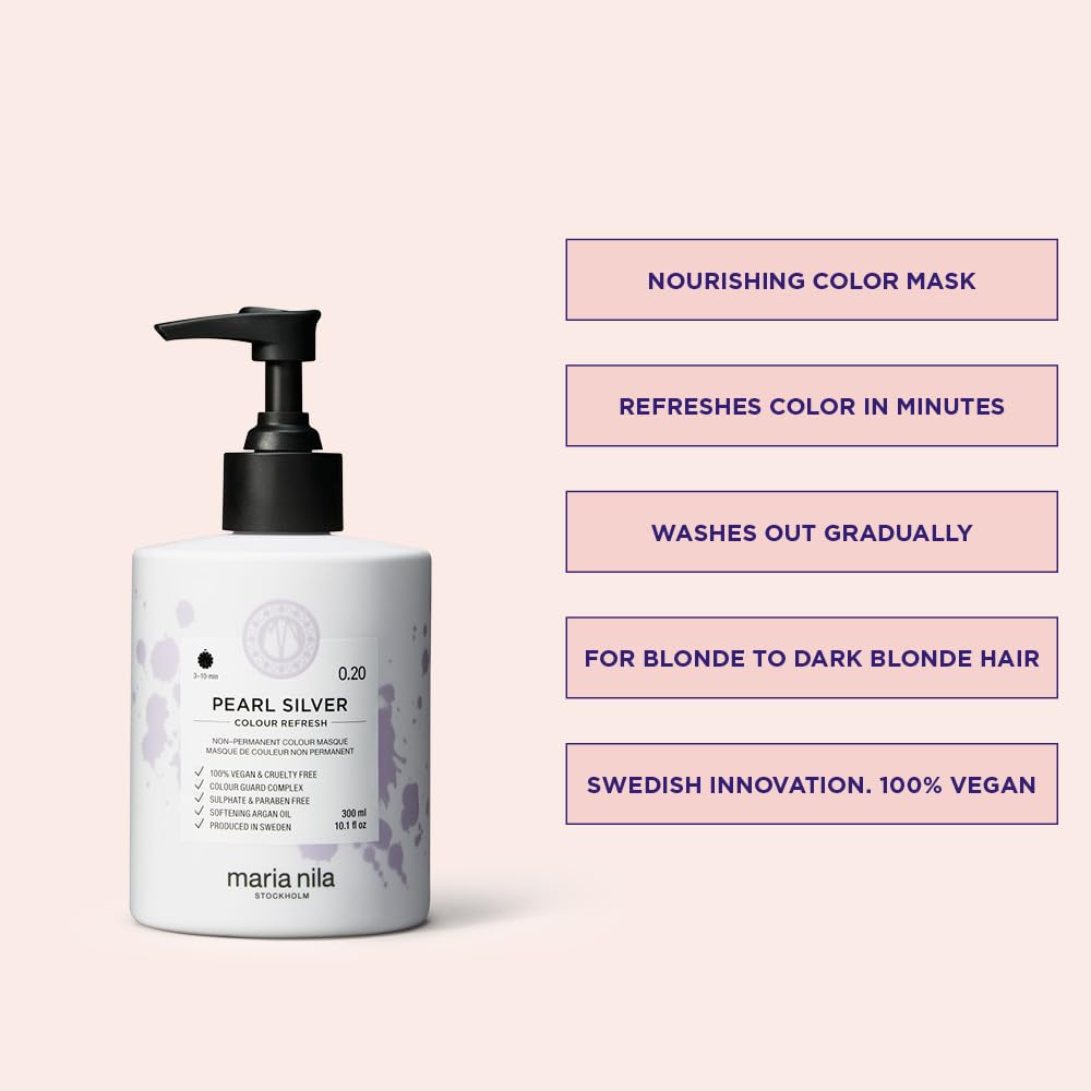 Maria Nila creamy pearl-silver mask texture highlighting moisture