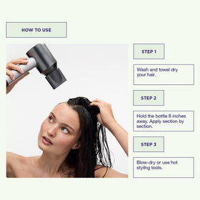 Maria Nila in use during blow-dry showing faster drying and smooth finish