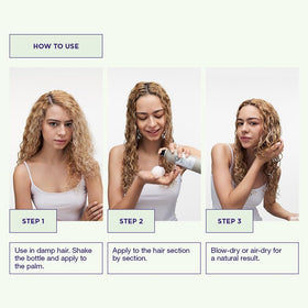 Maria Nila mousse being dispensed in hand for easy application