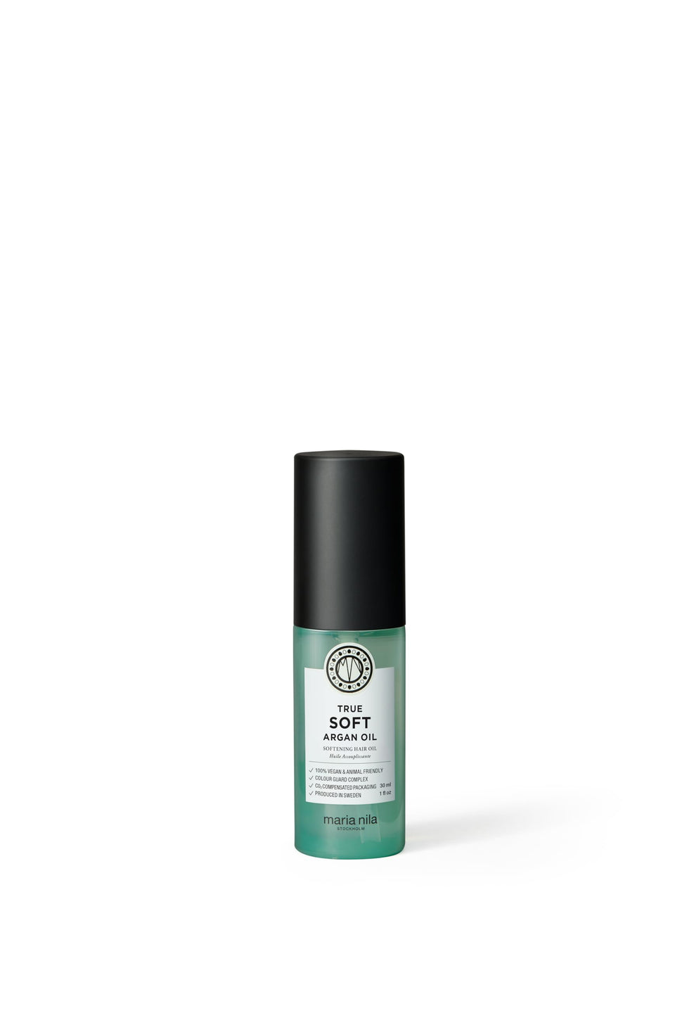 Maria Nila front bottle showing label and travel-friendly size benefit