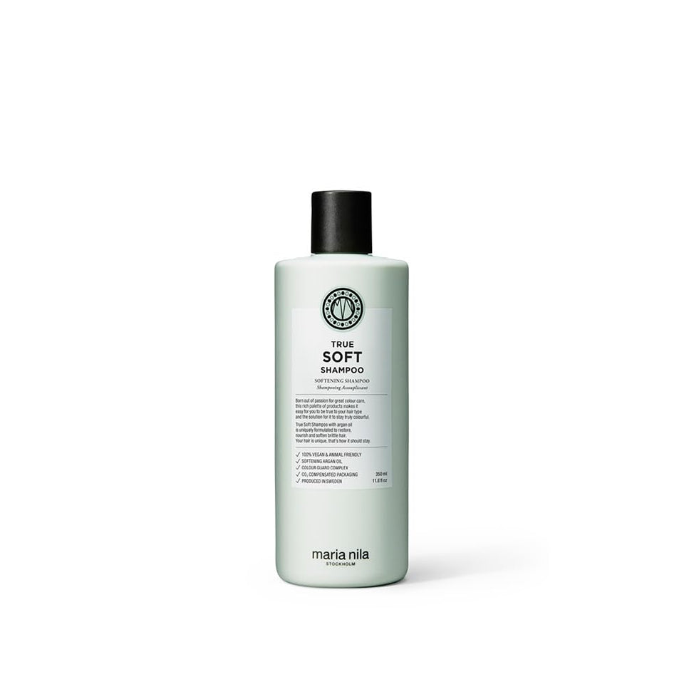 Maria Nila True Soft front packaging showing label and size, highlighting moisturizing benefits