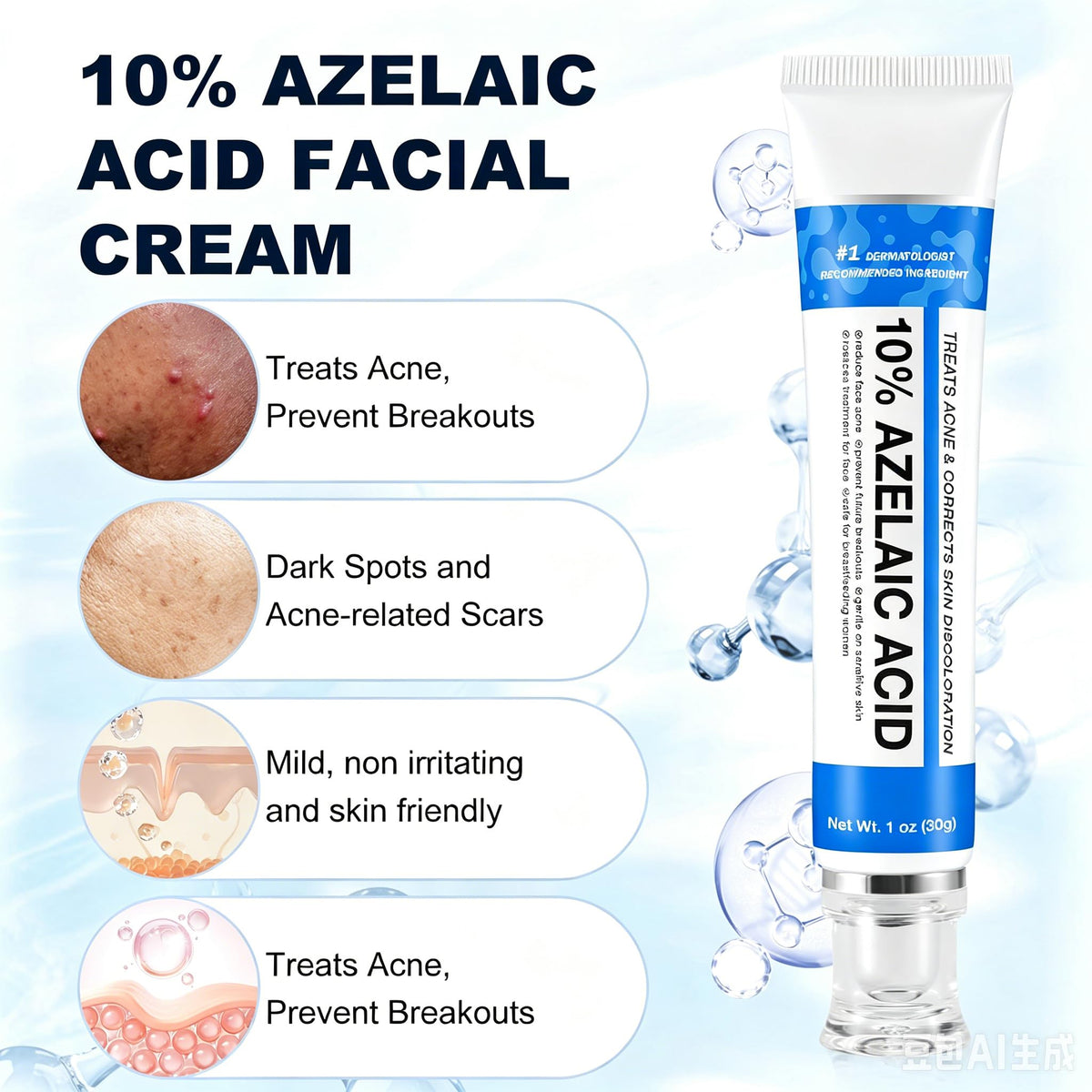 Marianp cream texture close-up illustrating lightweight gel-cream and quick absorption benefit