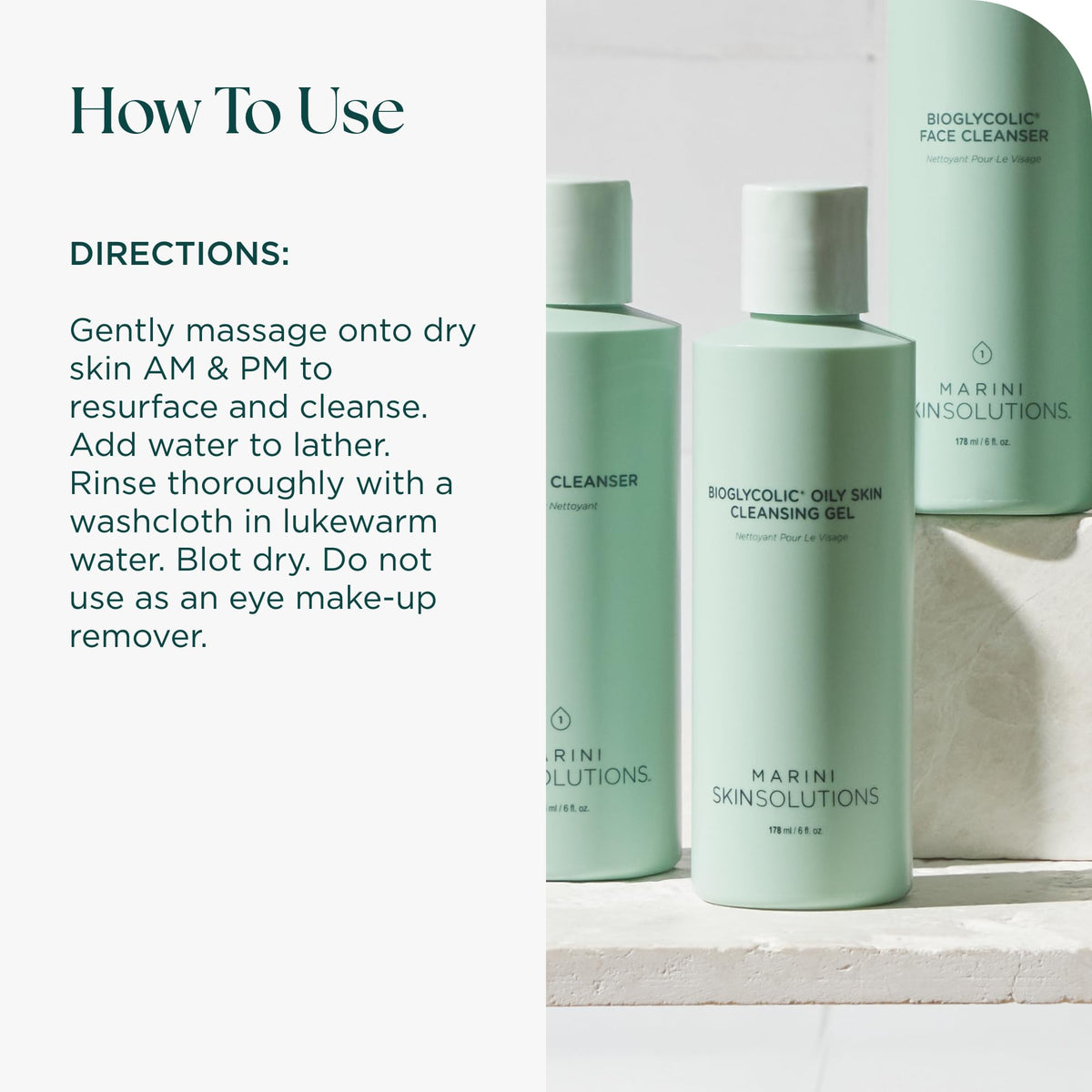 Marini SkinSolutions ingredient label highlighting glycolic acid and formulation transparency