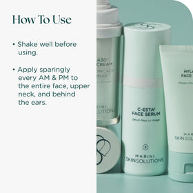 Marini SkinSolutions applying serum to hand demonstrating lightweight absorption
