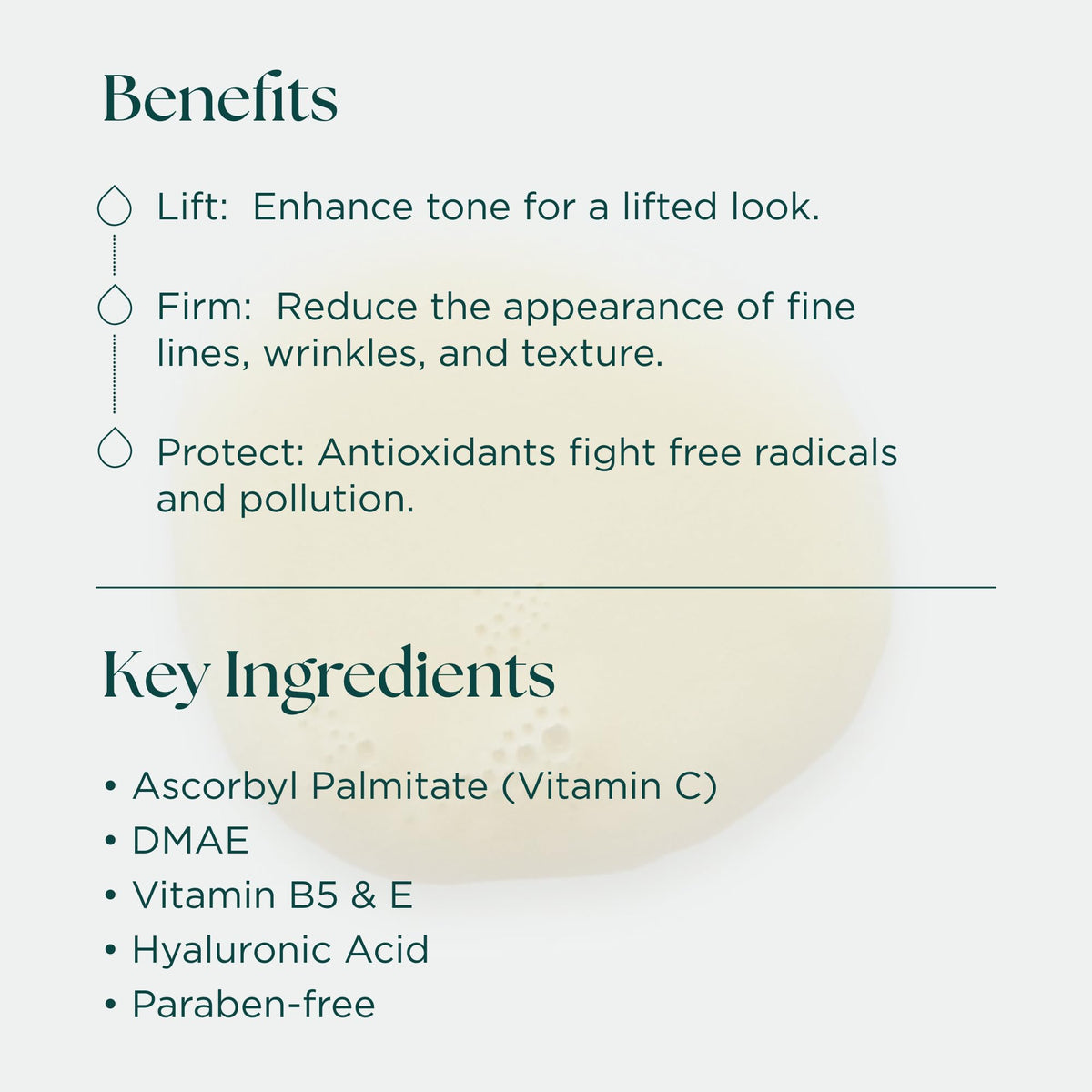 Marini SkinSolutions label close-up listing active ingredients and claims
