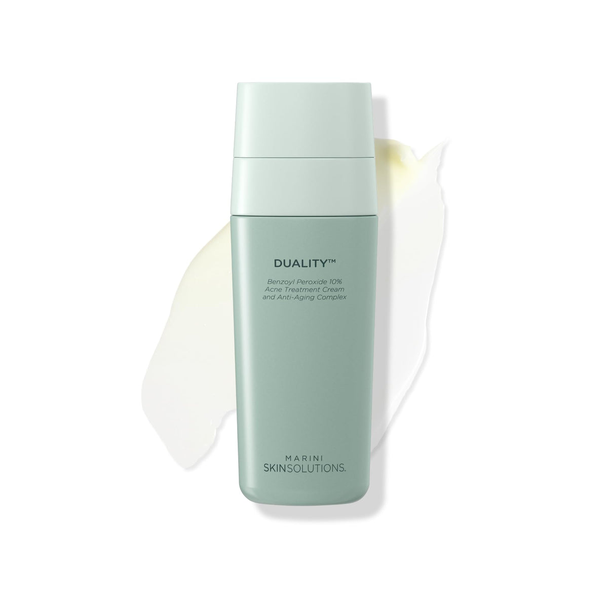 Marini SkinSolutions front packaging showing dual-chamber tube and product benefit
