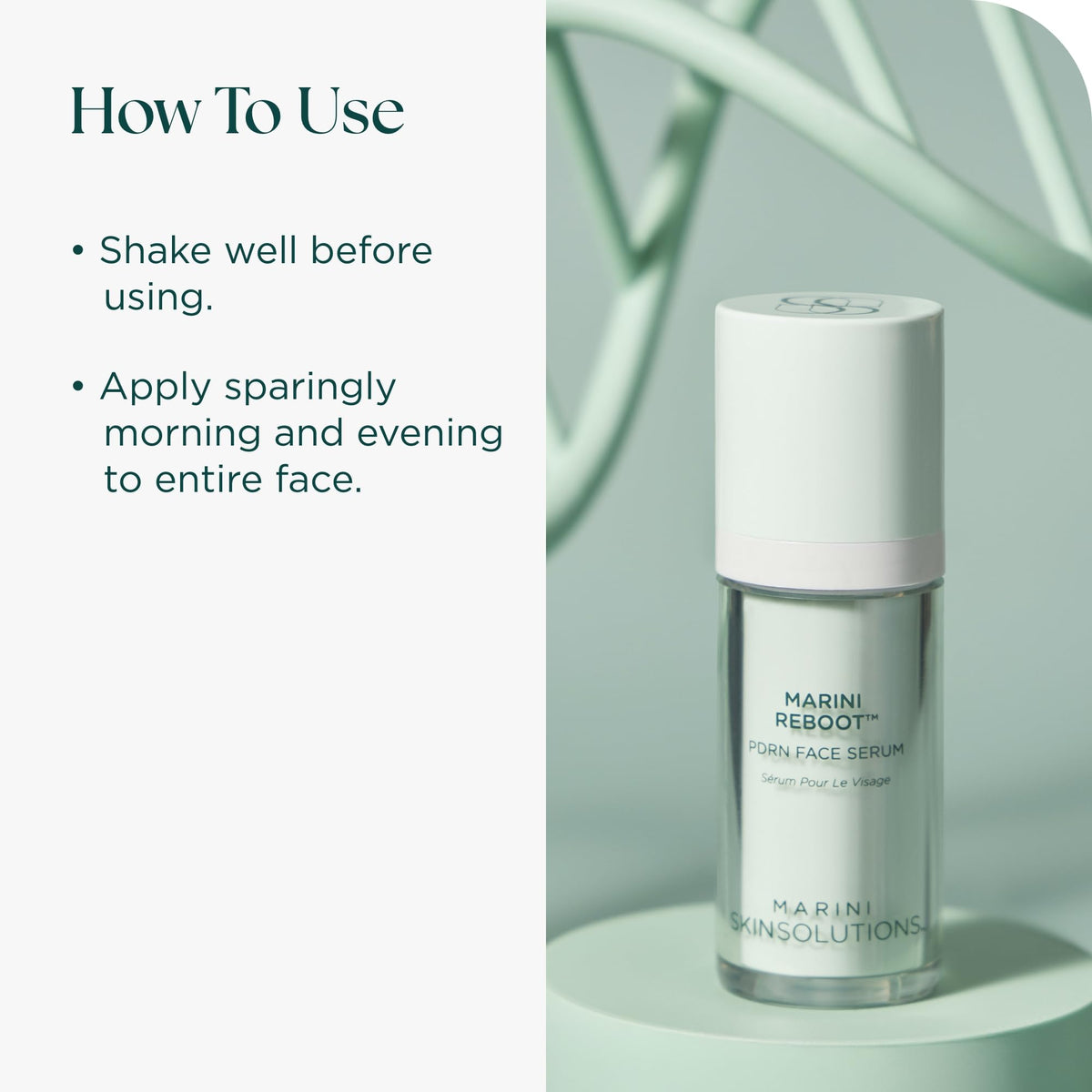 Marini SkinSolutions bottle staged with other routine products for layering benefit
