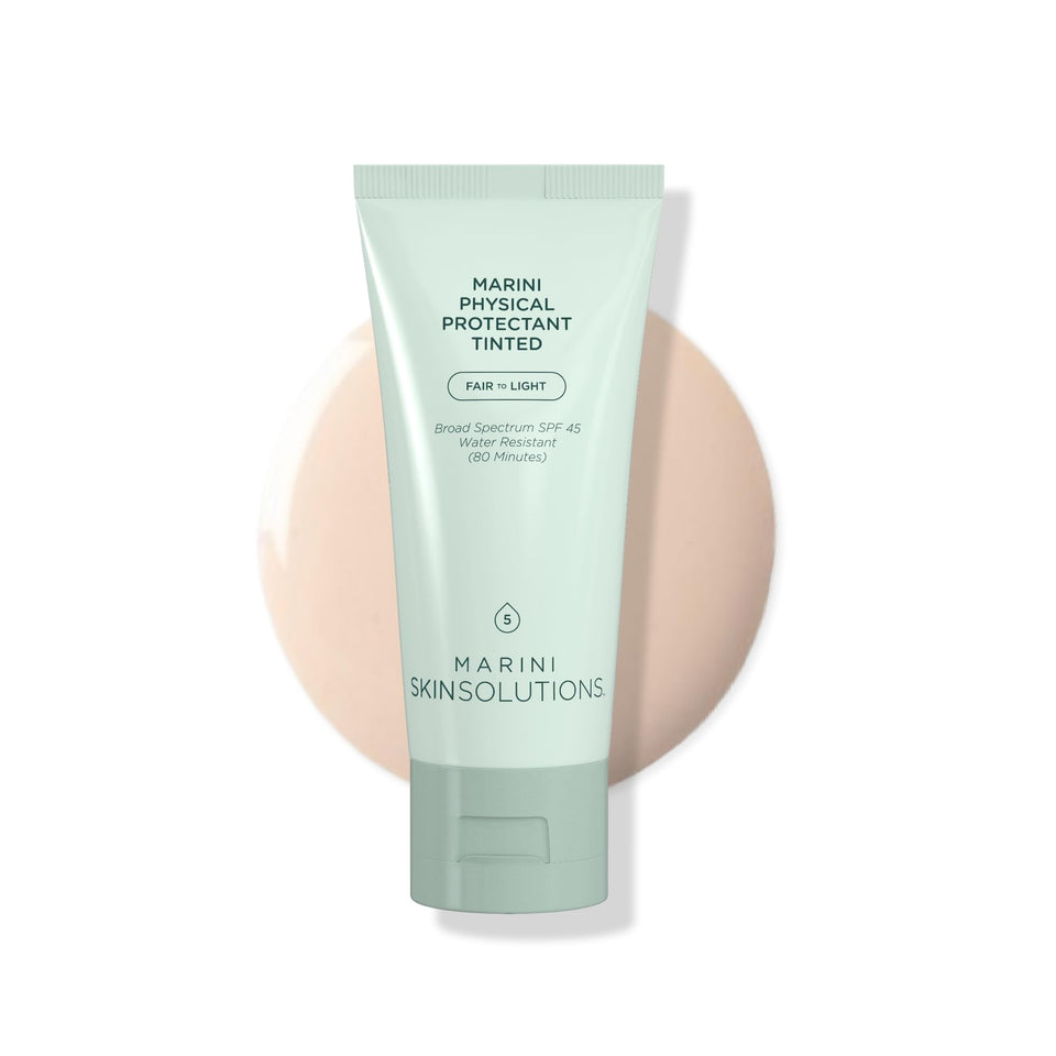 Marini SkinSolutions front packaging showing tint and SPF benefits